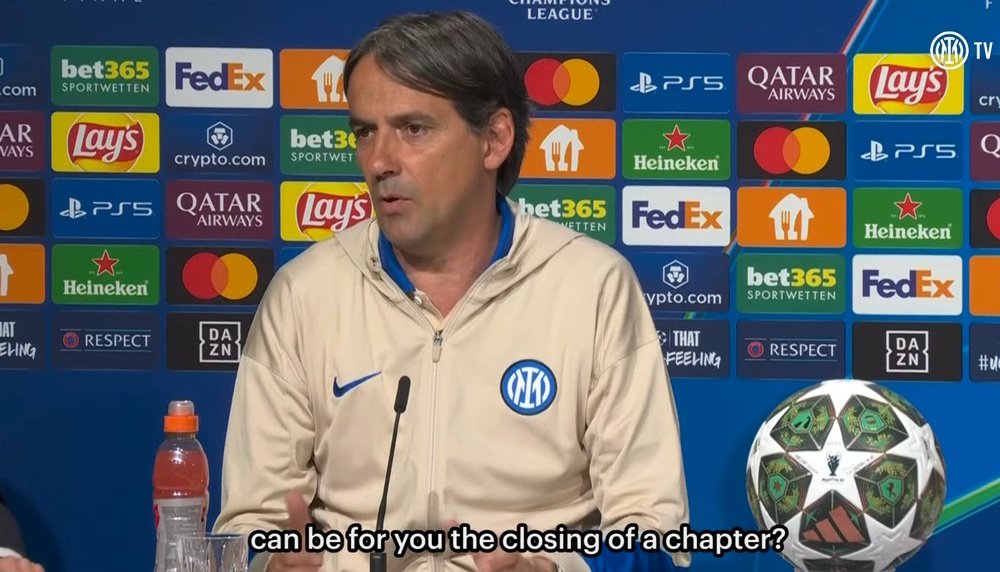 Inzaghi analizó la final de Champions ante el PSG. Captura/Inter TV