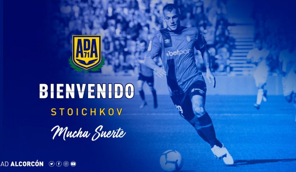 Stoichkov, cedido al Alcorcón. Twitter/AD_Alcorcon