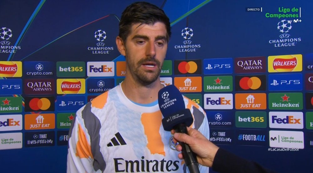 Courtois hizo autocrítica tras la derrota. Captura/MovistarLigadeCampeones