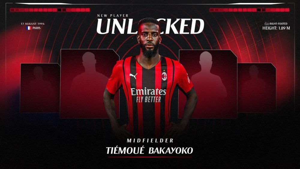 Bakayoko has joined AC Milan on loan for two years. Twitter/acmilan