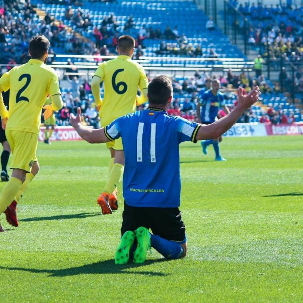 El cuadro alicantino empató a cero ante el Villarreal B. Twitter/CFHércules