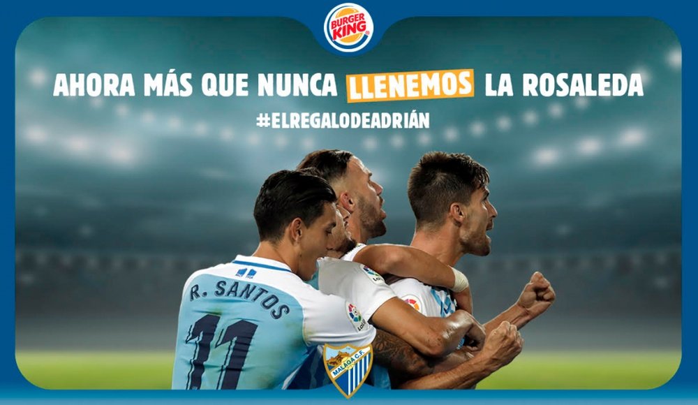Adrián, el Málaga y Burger King cumplirán un sueño. BurgerKing