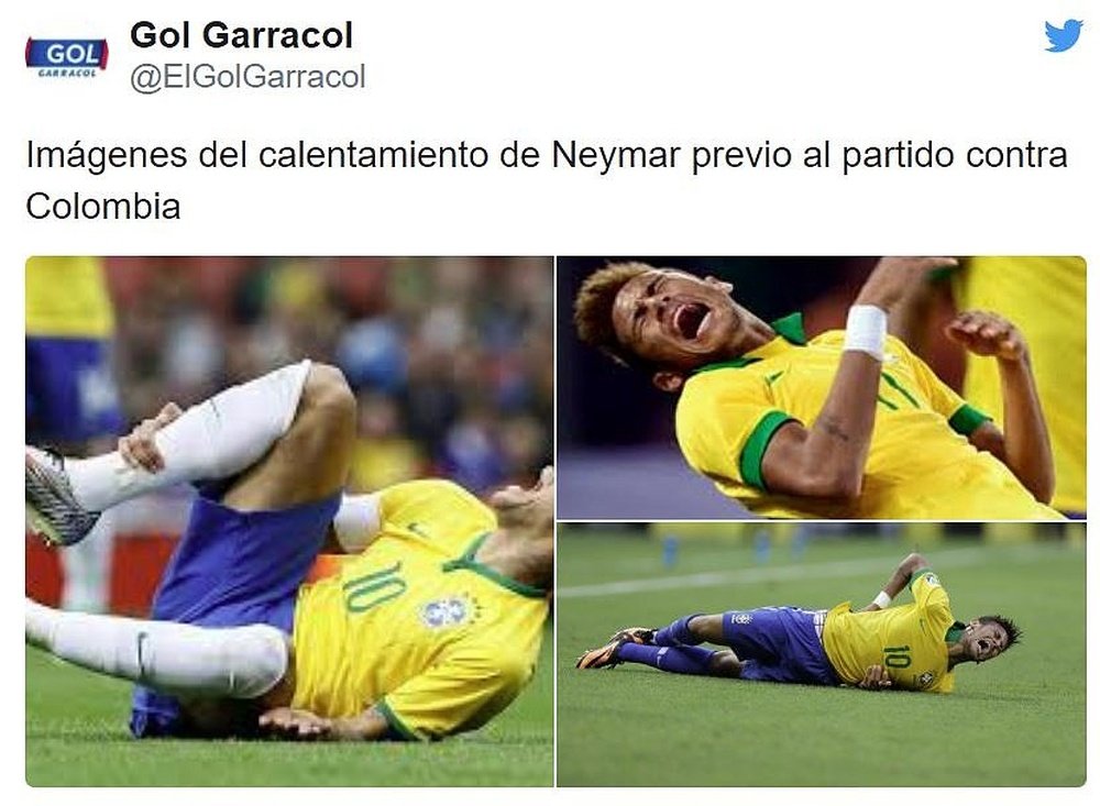 Los mejores 'memes' del Brasil-Colombia. Twitter/ElGolGarracol