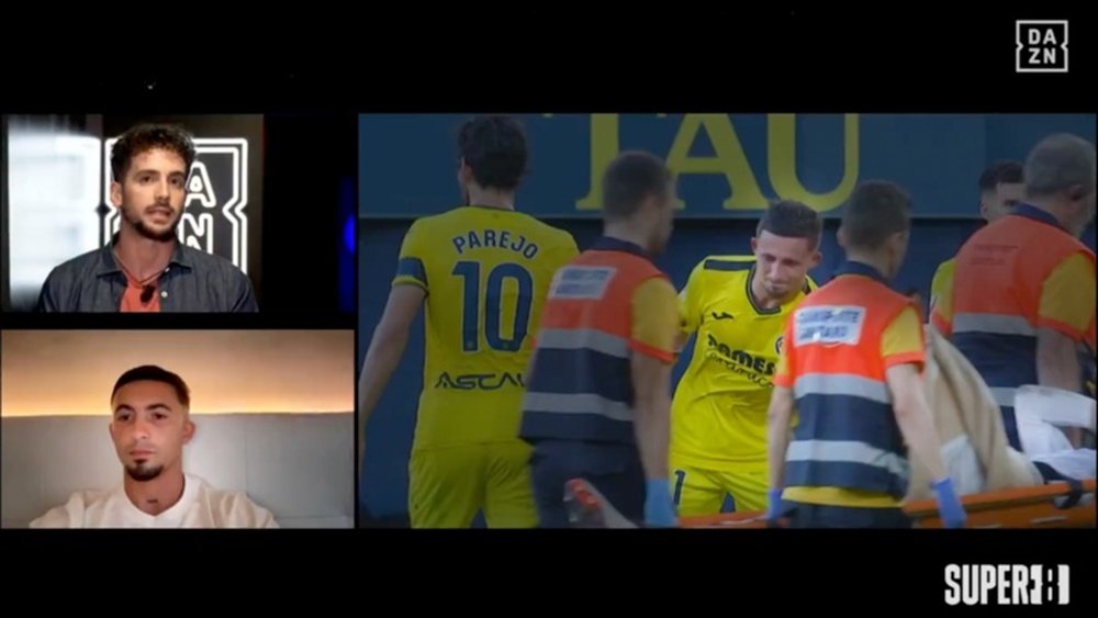 Pino was unable to contain his emotions on the pitch. Screenshot/DAZN