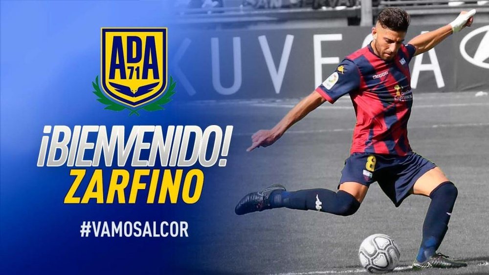 Zarfino es nuevo jugador del Alcorcón. Twitter/AD_Alcorcon