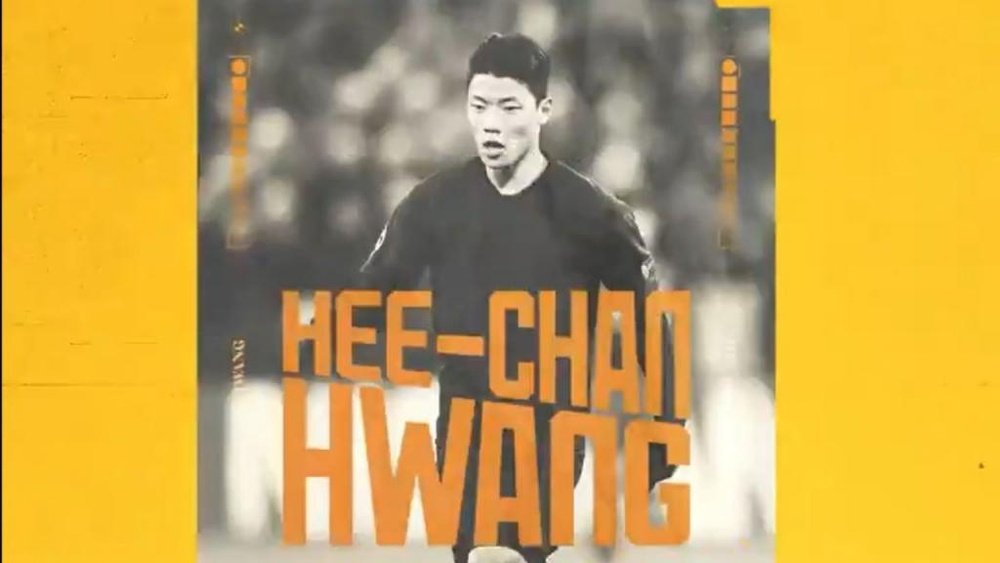 Wolves garante o empréstimo de Hwang. Twitter/Wolves