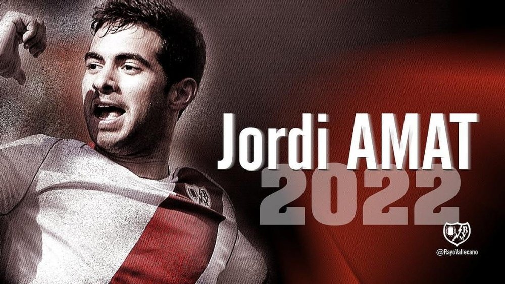 Amat firmó por cuatro temporadas. Twitter/RayoVallecano