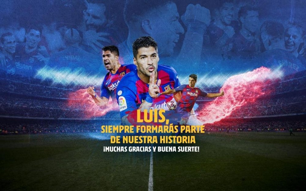 El Barça homenajeó a Luis Suárez en Twitter. FCBarcelona