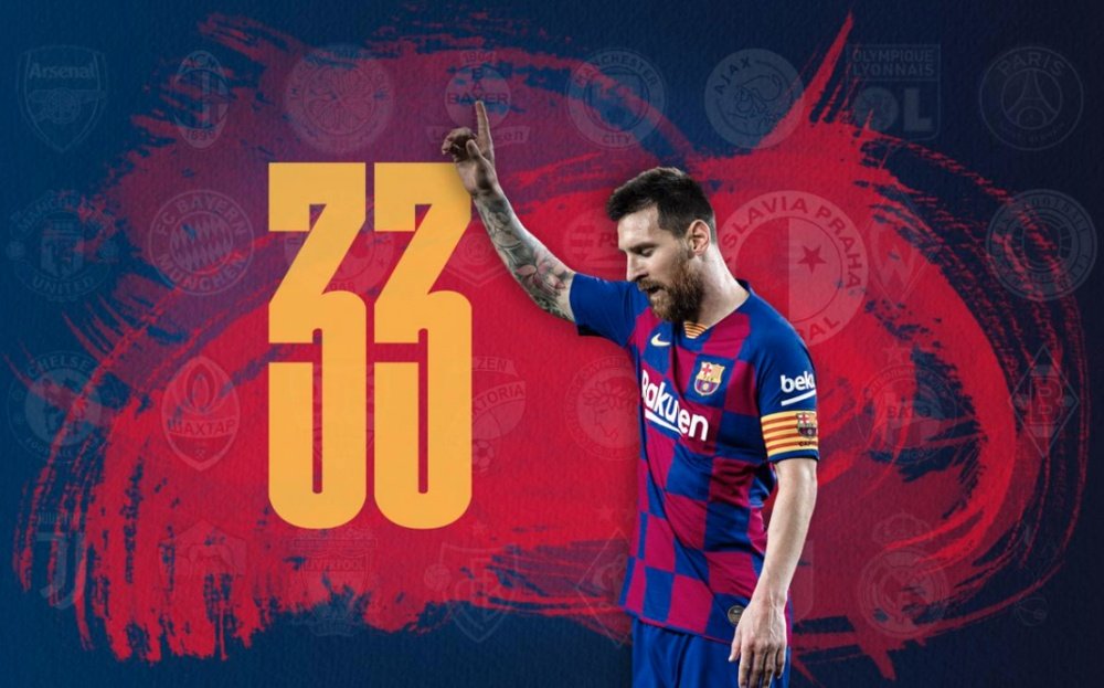 Messi ya ha marcado gol a 33 rivales en la Champions. FCBarcelona
