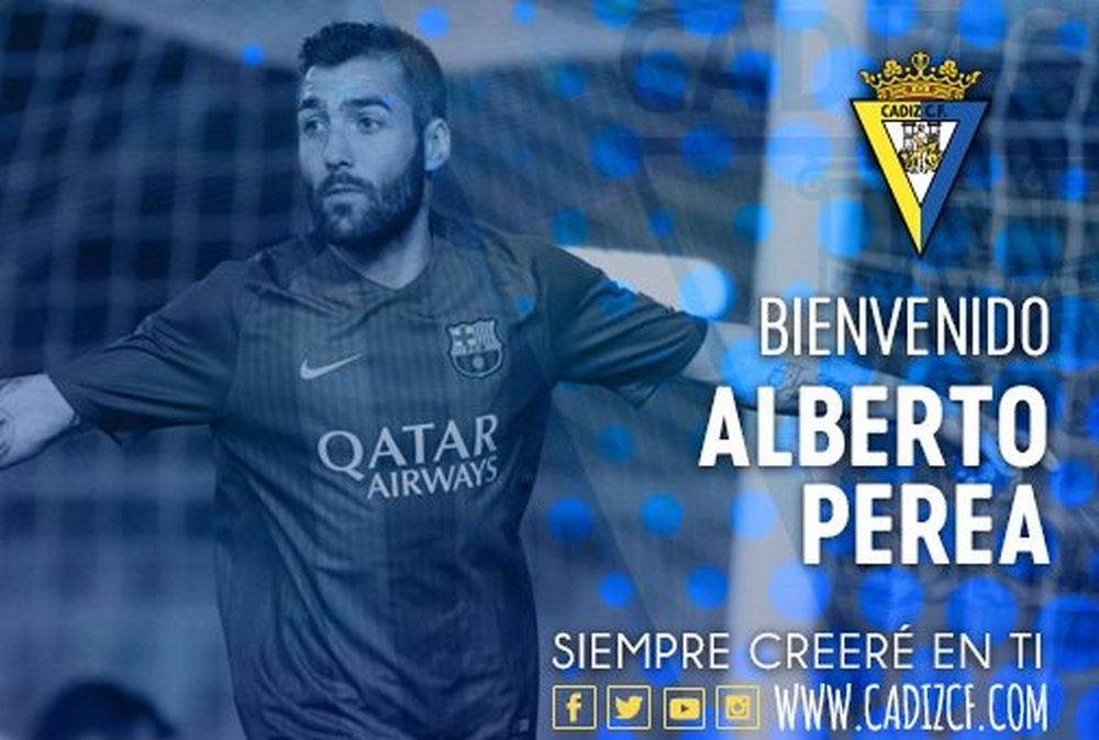 Alberto Perea cree que su golpeo a balón parado puede ayudar mucho al Cádiz. Twitter