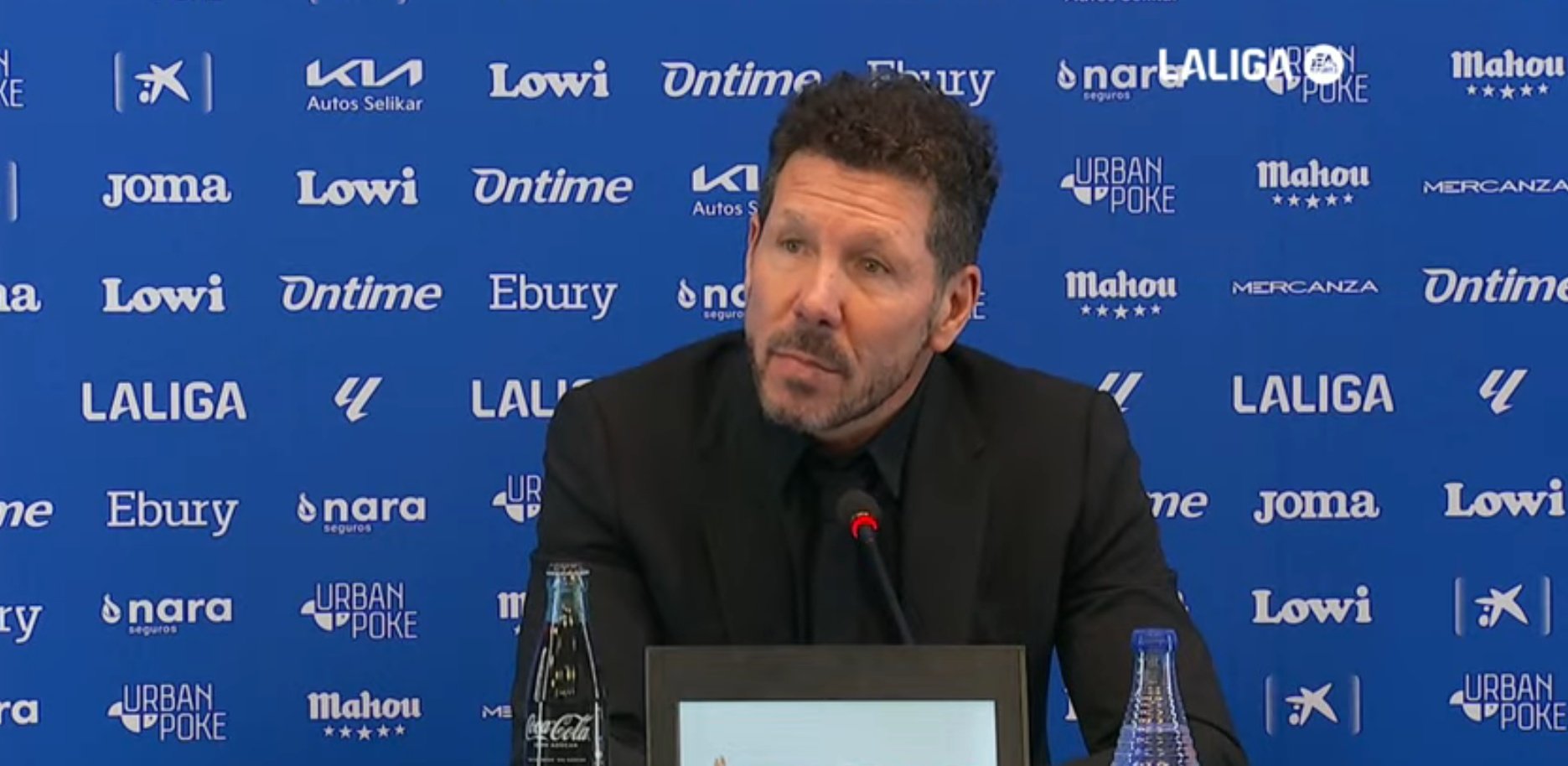 Simeone valoró la derrota frente al Leganés. Captura/LaLiga