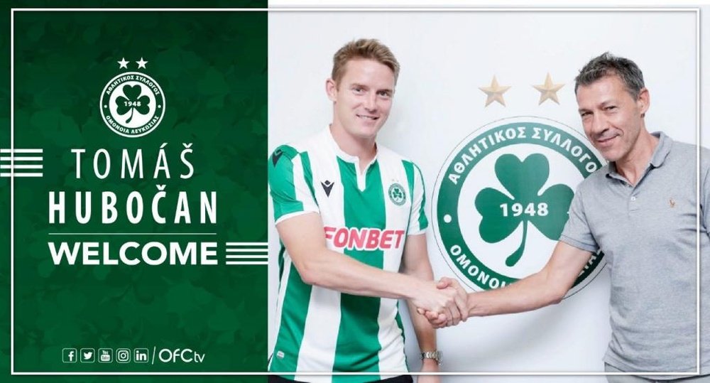 El Omonia Nicosia firma a Hubocan. Twitter/OMONOIAfootball