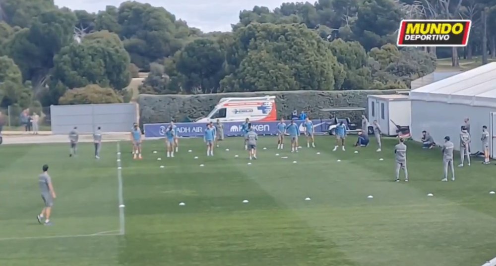 Atleti trained without the internationals. Screenshot/Mundo Deportivo