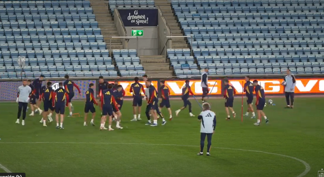 España se ejercitó en Oslo y buscará sellar su pase a la Eurocopa 2024