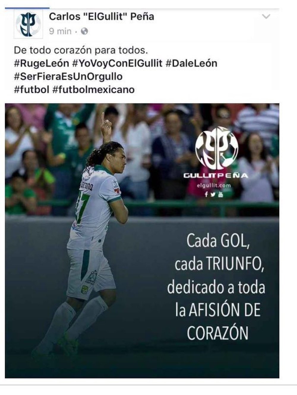 El futbolista de León cometió una grave falta ortográfica. Twitter