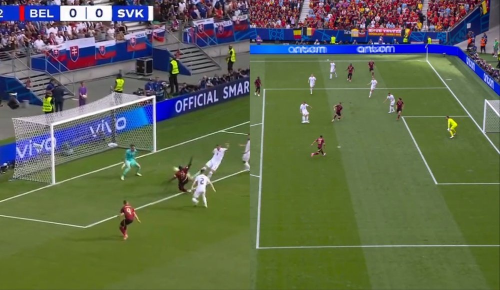 Eslovaquia se adelantó ante Bélgica. Captura/RTVE