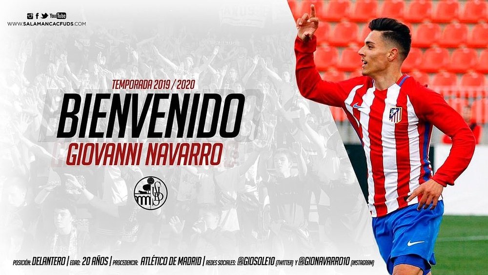 El Salamanca CF anuncia a Giovanni Navarro. SalamancaCFUDS