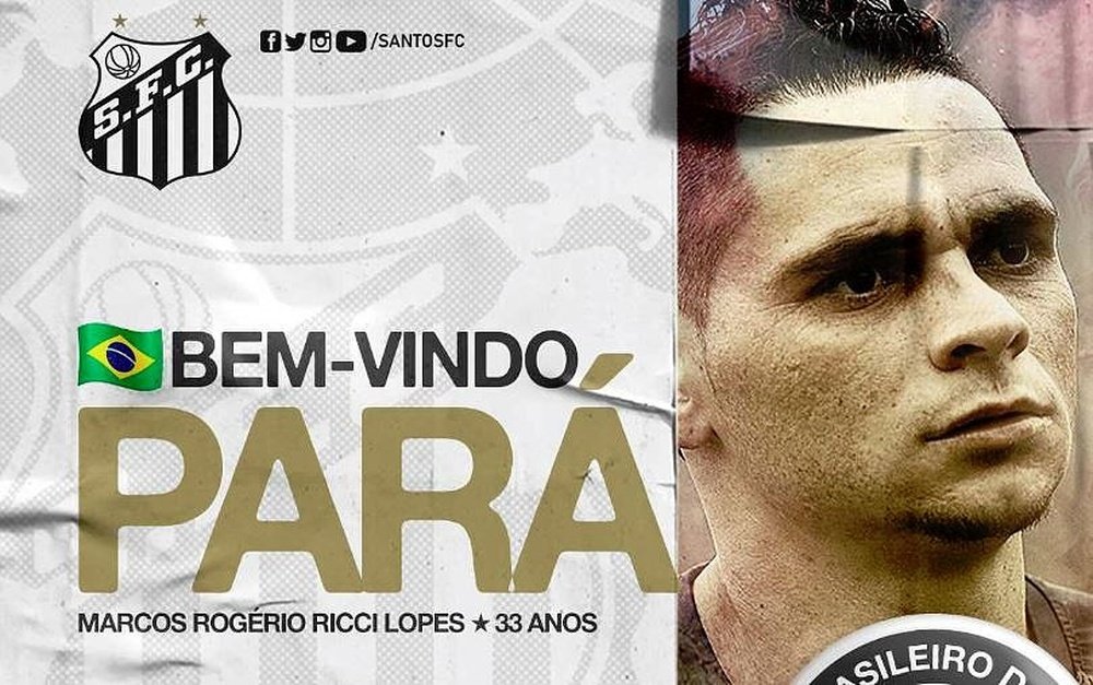 Santos oficializó el regreso de Pará. Twitter/SantosFC