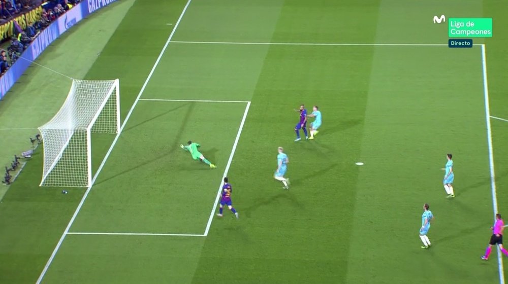 Le but annulé de Vidal pour une position de hors-jeu de Messi. Capture/MovistarLigadeCampeones