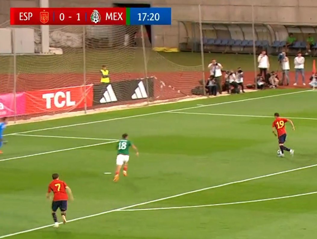 Aimar Oroz puso el 1-1. Captura/Teledeporte