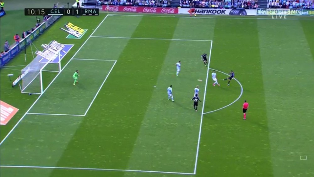 Imagen del gol de Cristiano ante el Celta. Twitter