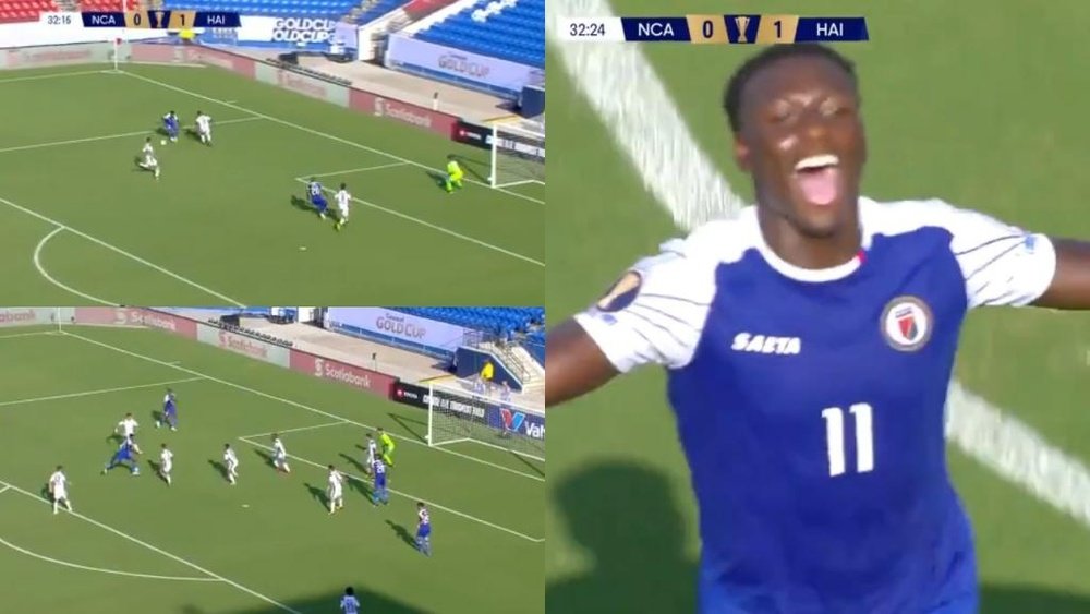 Etienne anotó el segundo gol de Haití. Captura/GoldCup