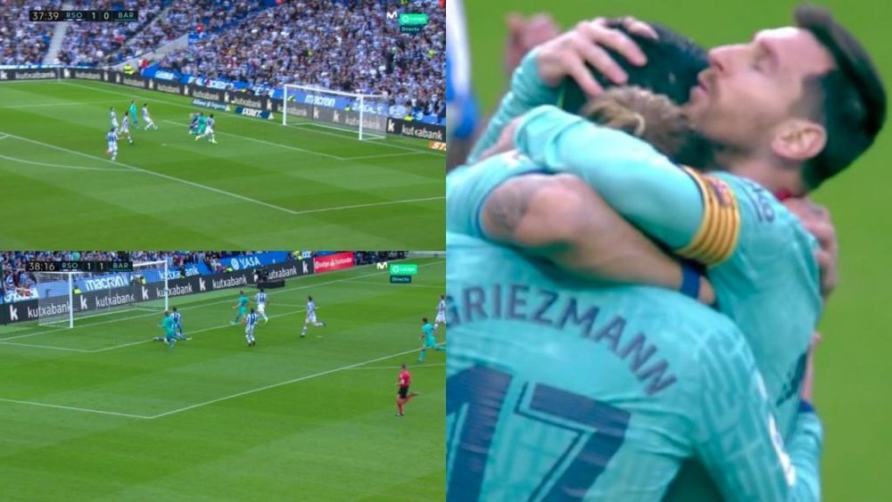 He made it 1-1. Screenshot/Movistar+