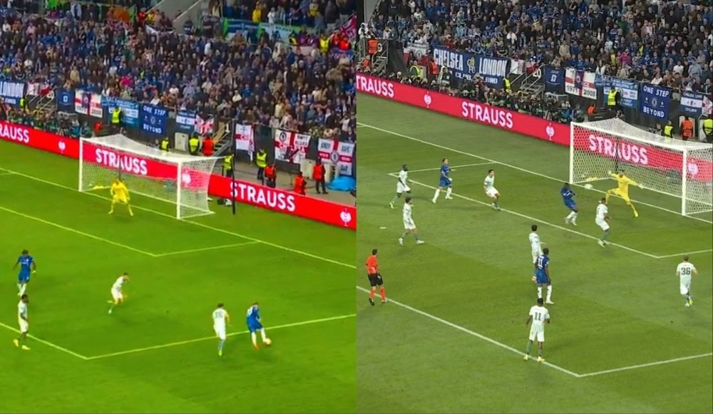 Jackson puso el 1-2 para el Chelsea. Captura/Movistar