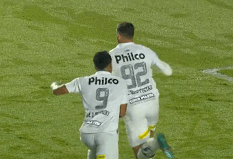 Santos y RB Bragantino empataron a dos. Captura/Sportv