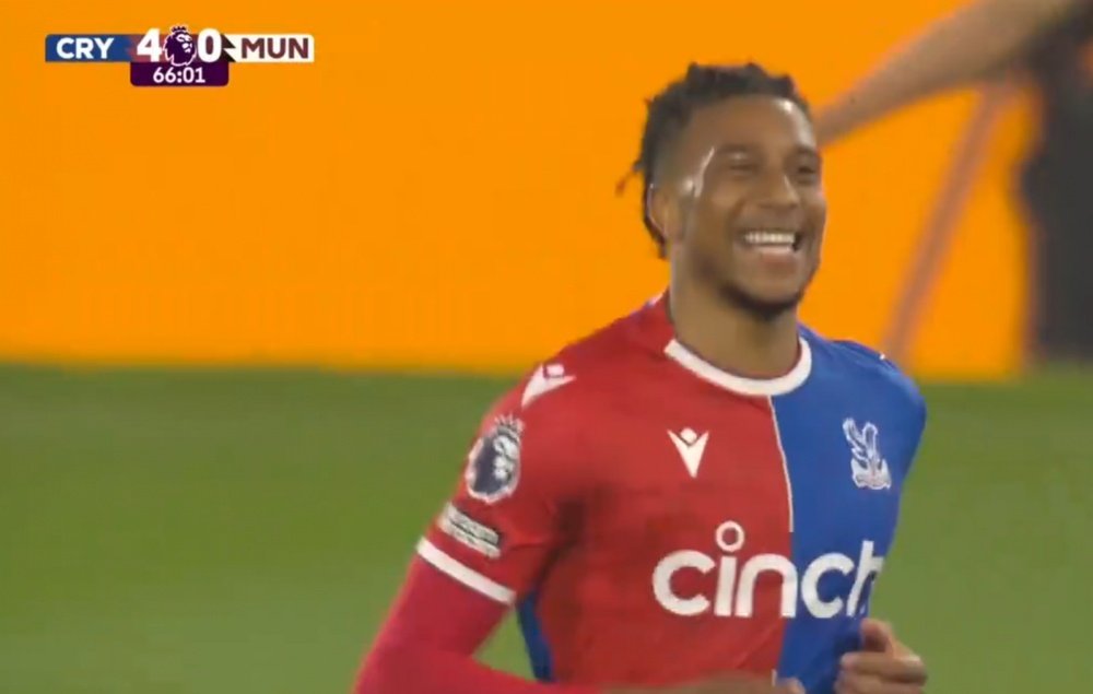El Crystal Palace venció por 4-0 al Manchester United. Captura/DAZN