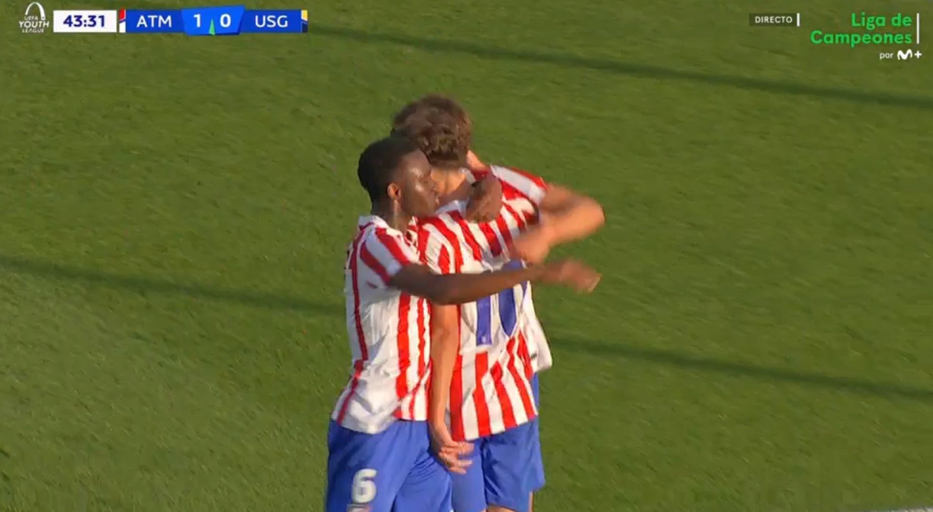 El Atlético venció por un contundente 5-0. Captura/MovistarLigadeCampeones