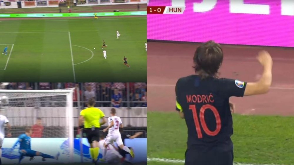 Sprint et définition pour le but de Modric avec la Croatie. UEFA