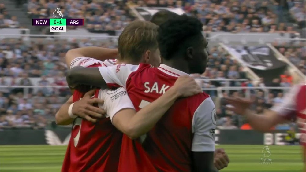Odegaard puso el 0-1 para el Arsenal. Captura/DAZN
