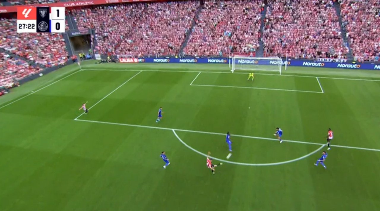 Sancet colocó el 1-0 a favor del Athletic. Captura/MovistarLaLiga