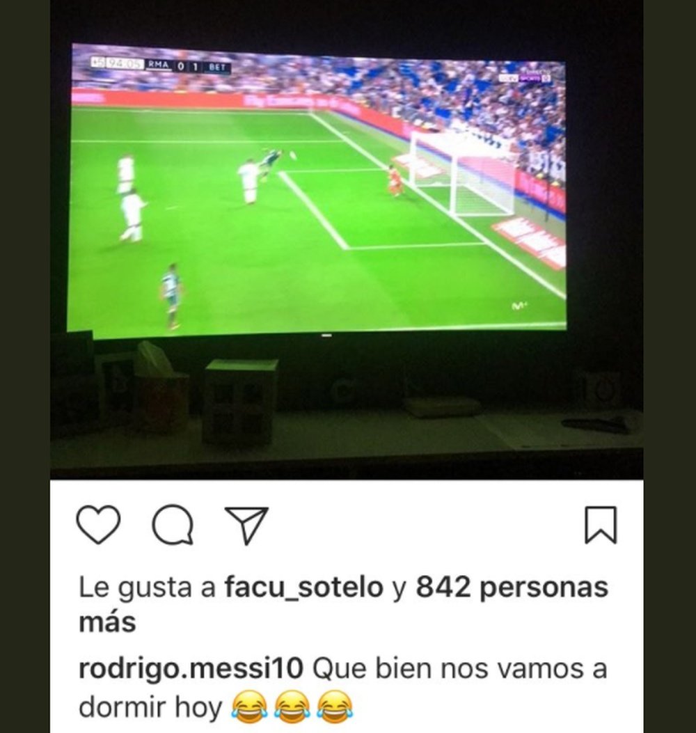 Le frère de Messi a regardé le match du Real. RodrigoMessi
