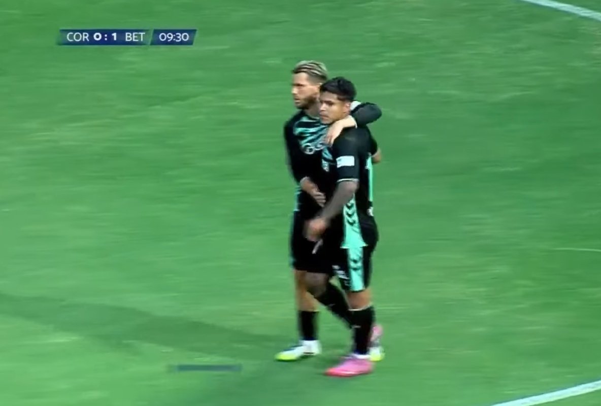 El Betis venció por 3-4 al Córdoba. Captura/BetisTV