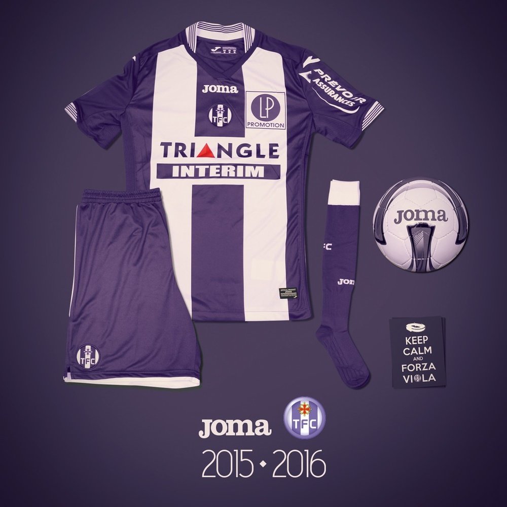 Imagen del kit de local del Toulouse para la 2015-16.