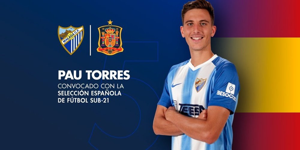 La Sub 21 puede dejar a Pau Torres sin el 'play off' de ascenso a Primera. Twitter/MalagaCF