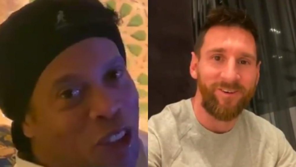 Las palabras de Ronaldinho desde Arabia con Messi. Captura/Turki_alalshikh