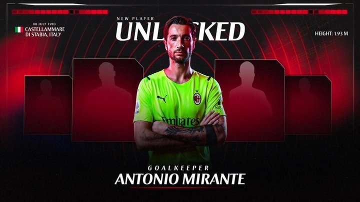 À 40 ans, Mirante va devoir garder les cages du Milan face à la Juve