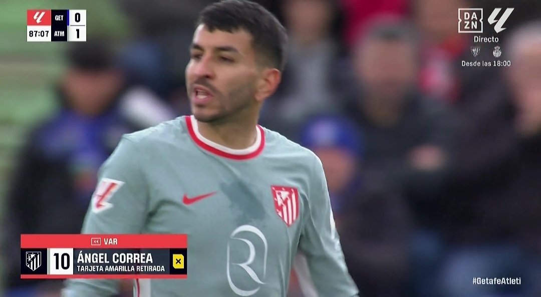 Cuadra Fernández recogió los insultos de Correa en el acta. Captura/DAZN