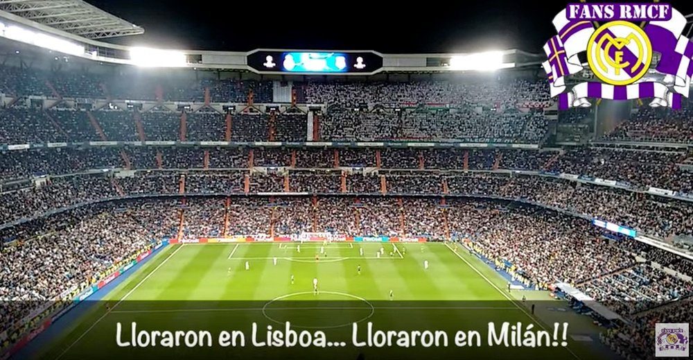 Los hinchas madridistas recordaron las dos finales de Champions ante el Atlético. Youtube