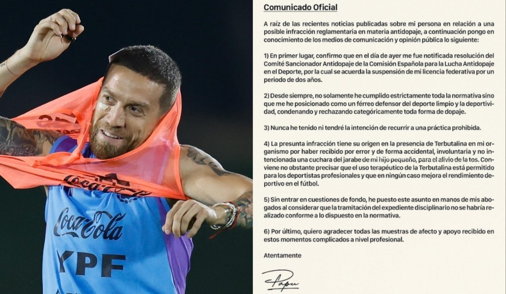 'Papu' Gómez quebrou o silêncio após ser suspenso por doping. EFE/Instagram/papugomez_official