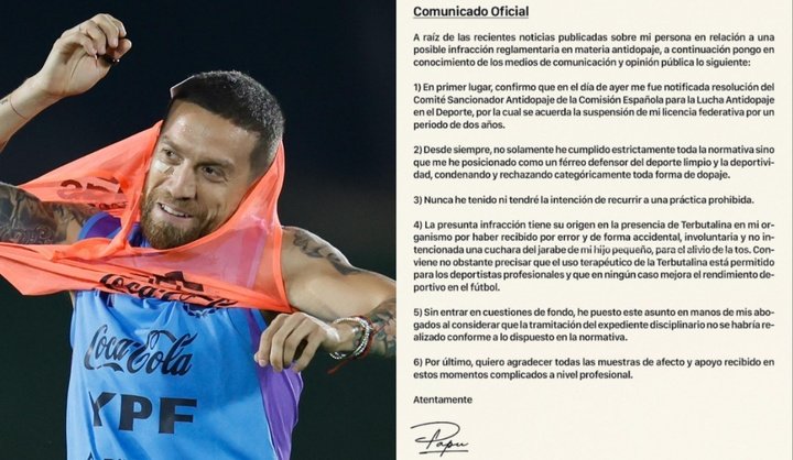 'Papu' Gómez quebrou o silêncio após ser suspenso por doping