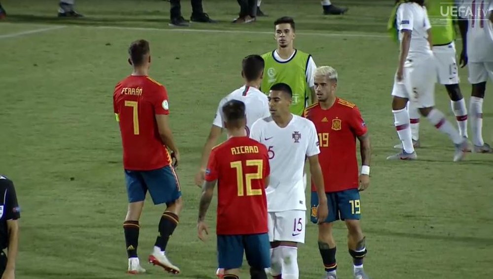 Empate entre Portugal y España. Captura/UEFATV