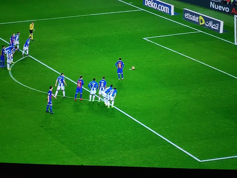Imagen del penalti de Messi ante el Leganés. Twitter