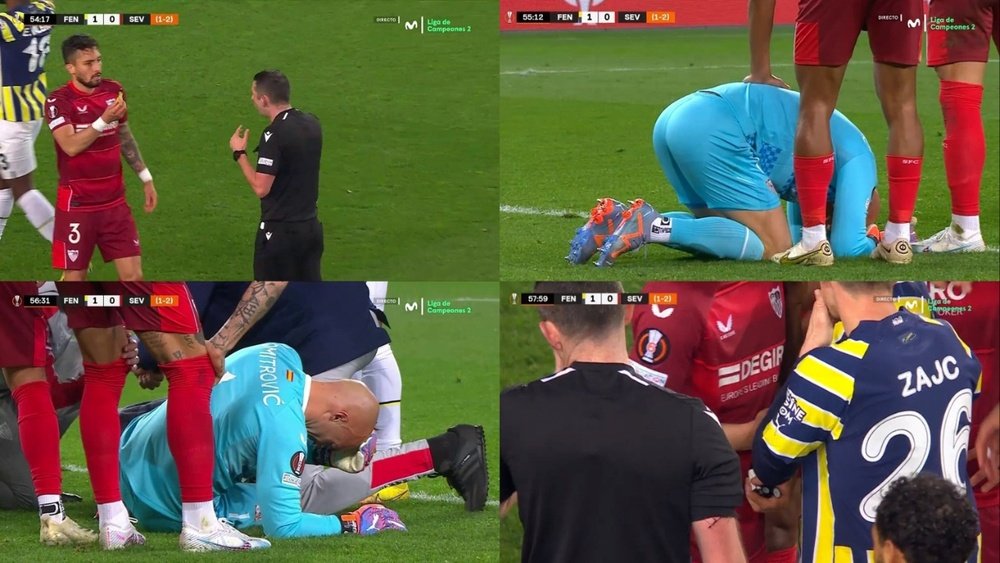 Dmitrovic, otra vez víctima. Captura/MovistarLigadeCampeones