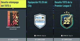 Imagen del SBC 'Desafío relámpago del TOTS 6'. EA Sports