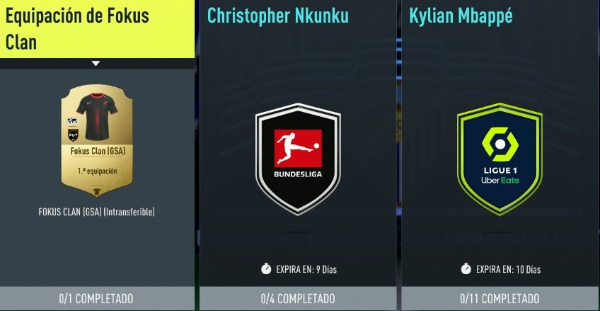 Imagen del SBC 'Equipación de Fokus Clan'. EA Sports