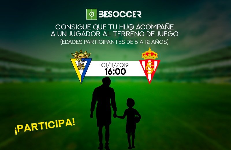 Consigue que tu hijo acompañe a un jugador en el Cádiz-Sporting. BeSoccer